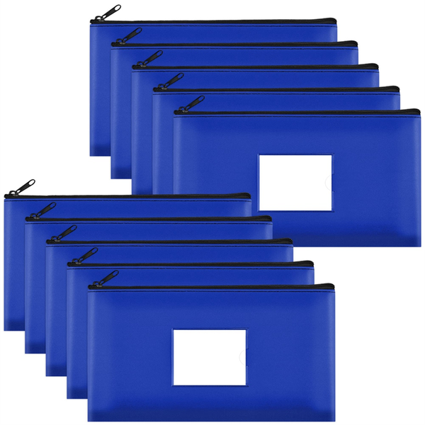 10Pcs Bank Deposit Money Bags with Zipper, Makeup Bag, for Cash, Coin