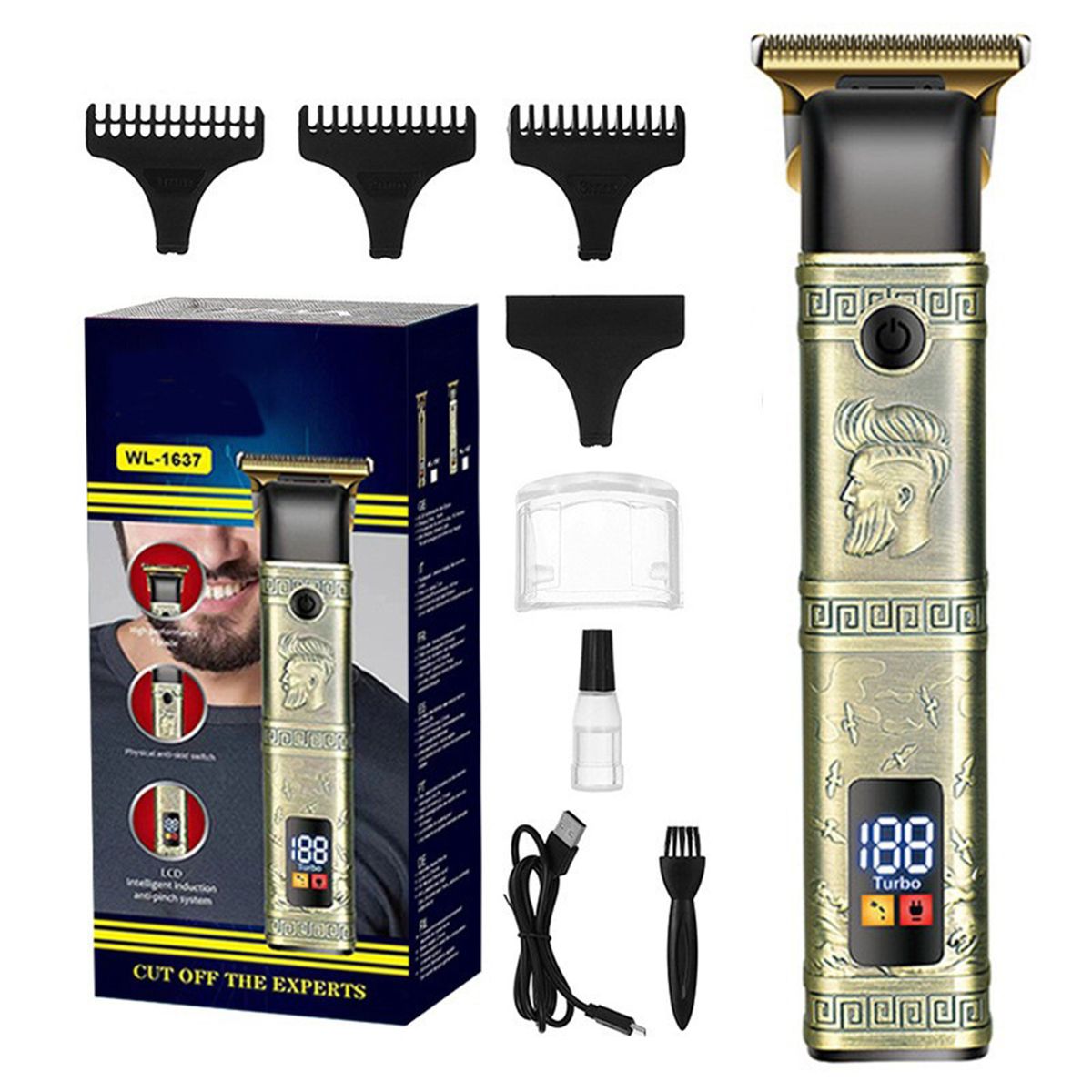 WAIKIL Professional Cordless Hair Clippers with Turbo Boost & Low Noise