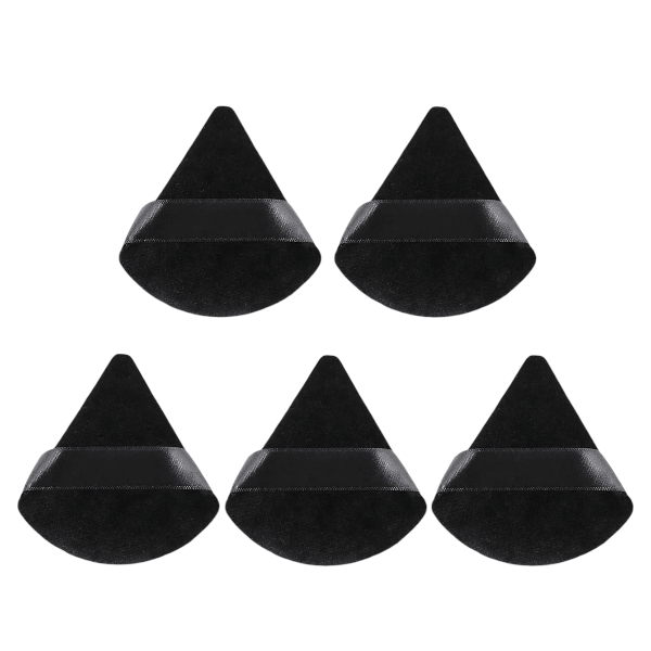 5 Pack Velvet Triangle Powder Puff For Loose Powder &amp; Setting