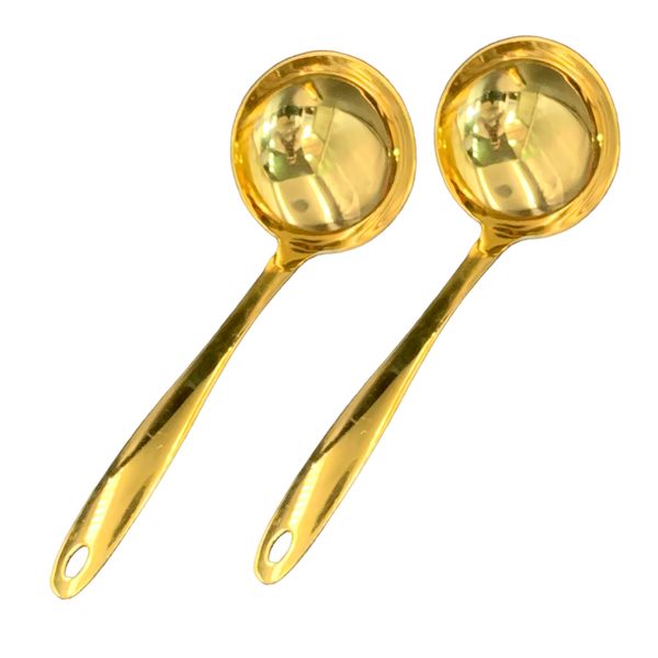 Quality &amp; Charming Gold Stainless Steel Ladle 2 Piece - 23cm
