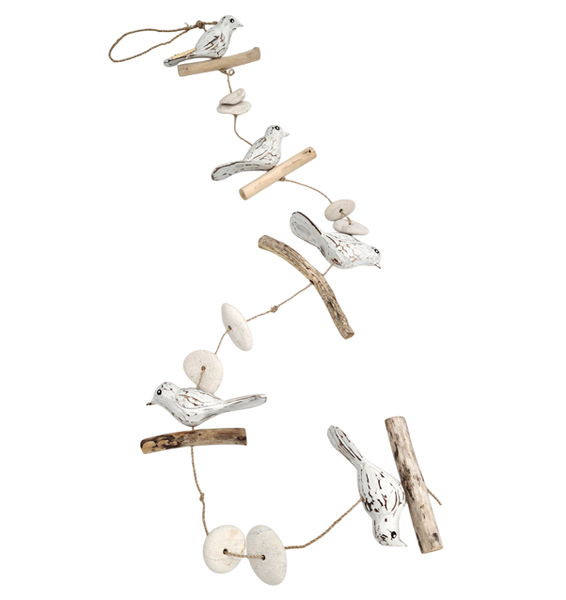 String Hanging Décor - Birds and Driftwood 130cm long