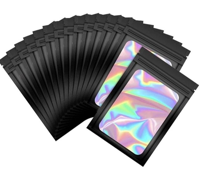 9cm x 16cm Resealable Holographic Gift Bags, 100 Pieces Per Pack