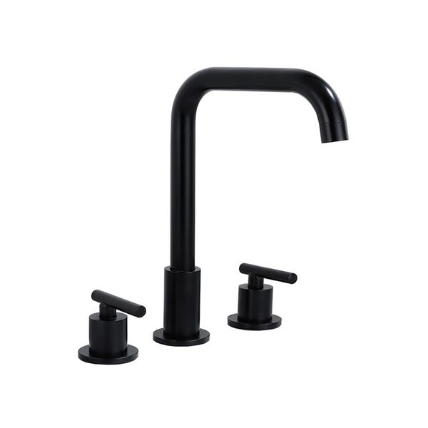 Trendy Taps Premium Deck Mounted Blackened Brass Spout &amp; Slim Handle Mixer