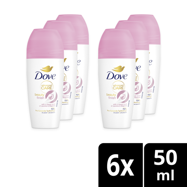 Dove Beauty Finish Antiperspirant Roll-On Deodorant 6x50ml