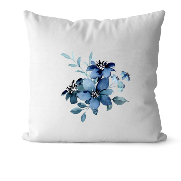 Scatter Cushion 30cm - Blue Flower Printed Cushion