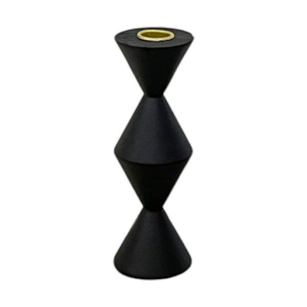 Nordic Light Luxury Triangle Glass Candle Holder - Black