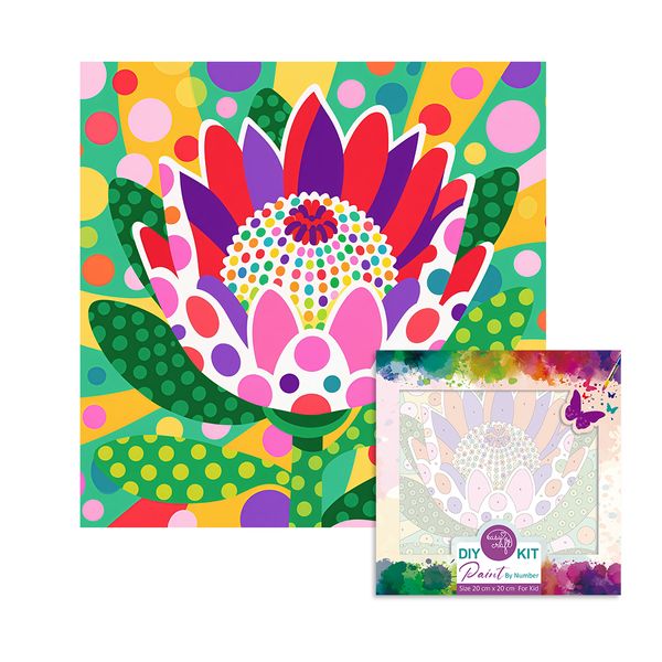 Easy Craft Paint by Number DIY Kit, 20x20cm- POP Art Protea