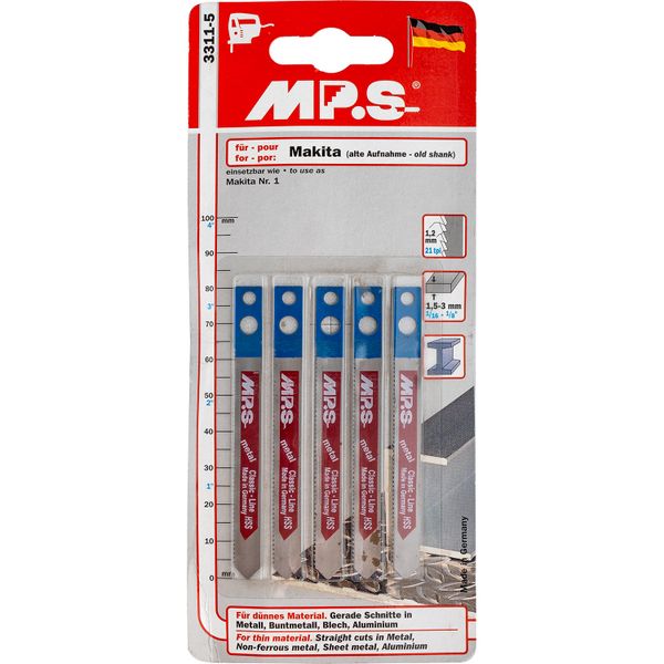 Mps Jigsaw Blade Metal Makita Shank 80Mm 21Tpi