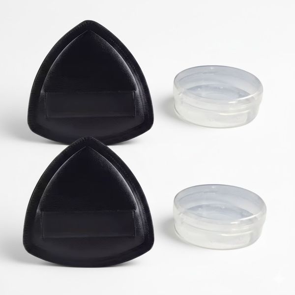 4 Pieces Triangle Foundation &amp; Concealer Powder Puff With Storage Container
