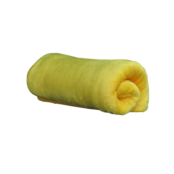 Snuggly Bits Yellow Plain Winter Single Blanket