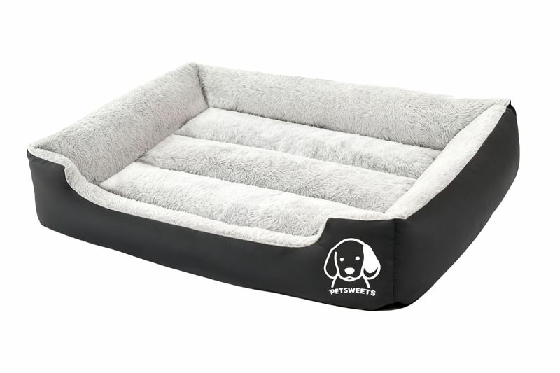 Dog Bed Washable Rectangle Dog Bed with Soft Plush Non-Slip Bottom - Large