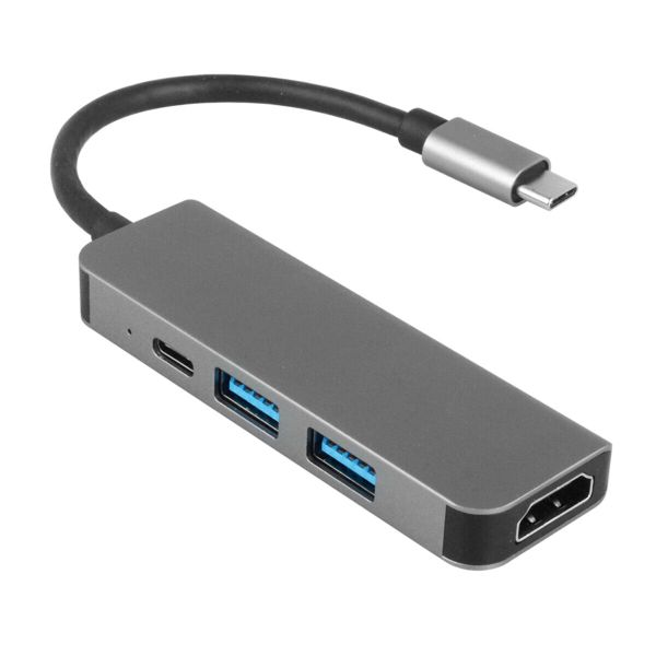 Type C To HDTV 4 In 1 Type C + 2USB + HDTV - Grey