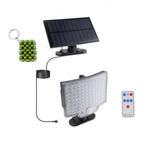 SMT-F106 106 LED Solar Spotlight with Panel - Outdoor Security &amp; Key Holder