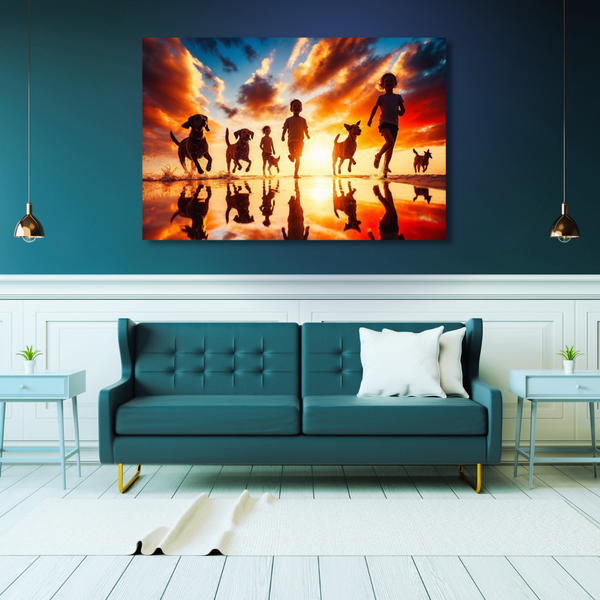 Canvas Wall Art Decor - Beach Run Colour Artwork