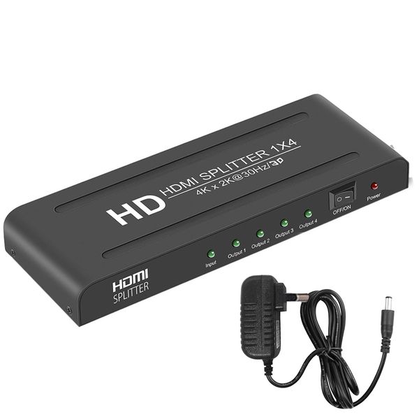 1 in 4 Out HDMI Splitter Adapter Converter 4K x 2K 30Hz for Office HDTV PS4