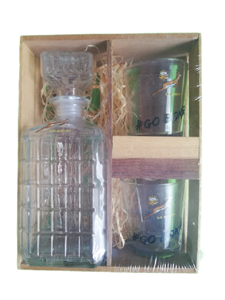 Springboks Decanter and whiskey Glass Set