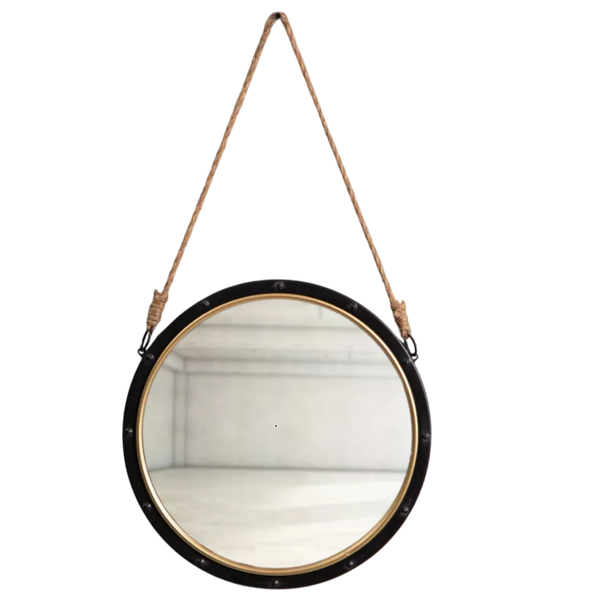 Docking Rope and Steel Oval Mirror (40x40CM)