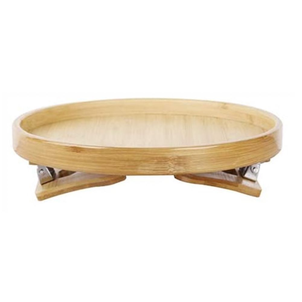 Home Decor Sofa Tray Table Sofa Armrest Clip-On Tray Natural Bamboo