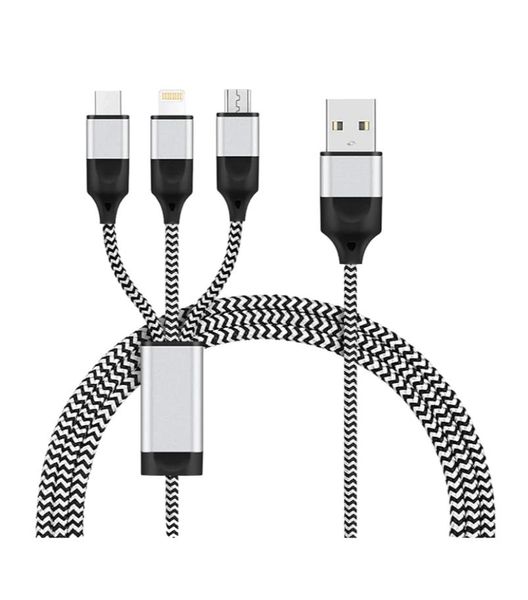 Fast Charging 3 In 1 USB Cable - Grey