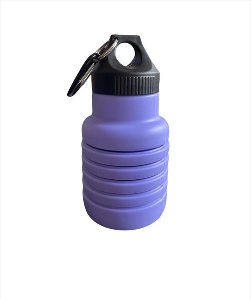 Purple Silicone Foldable Water Bottle