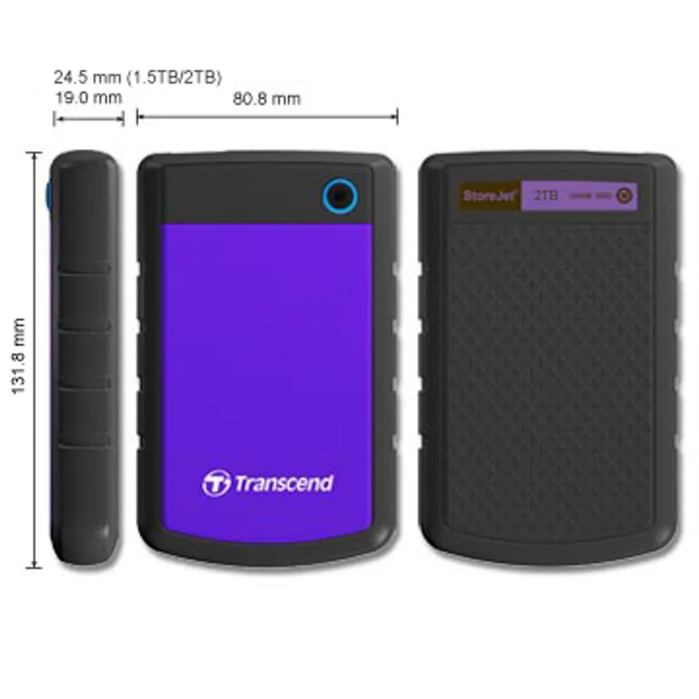 Transcend 2TB Rugged USB3.0 Hard Drive 2.5