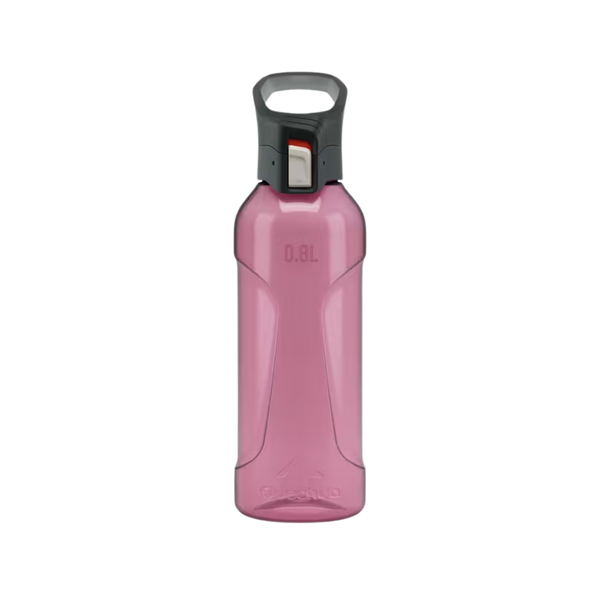 Quechua 0.8 L Ecozen Water Flask 500 Quick-Release Cap for Hiking-Pink