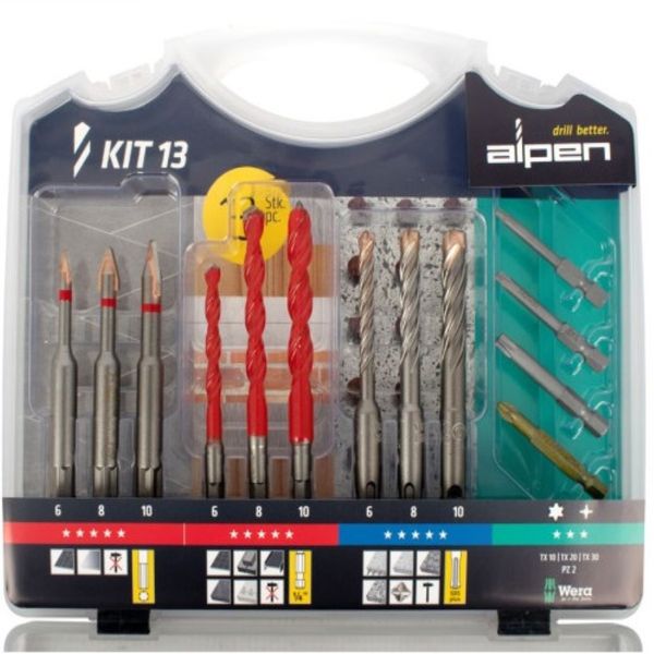 Alpen Kit 13- 13 Piece drill-screw set