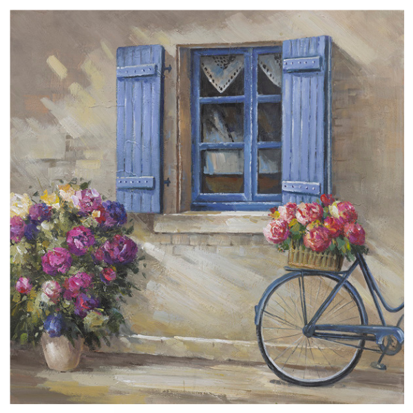 Painted Canvas - Street Scene - Street Bicycle - 1000mmx1000mm