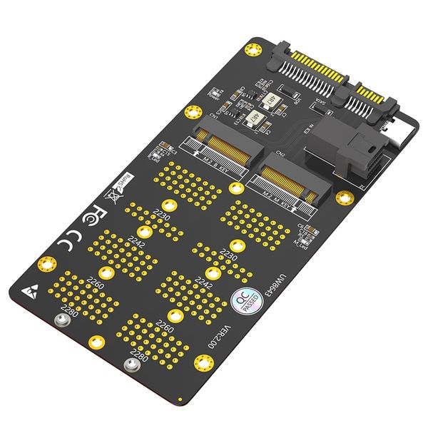 2 in 1 Combo M.2(NGFF) NVMe SSD/SATA-Bus SSD to SFF-8643 &amp; SATA Adapter