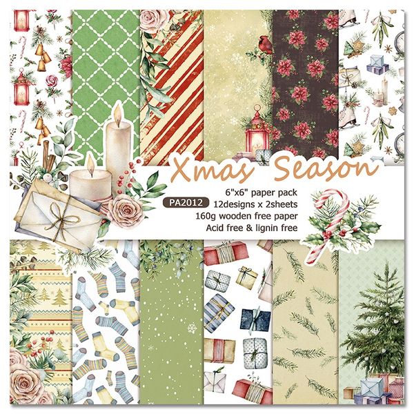 Small Scrapbooking and Craft Paper (Christmas) (24 Sheets)