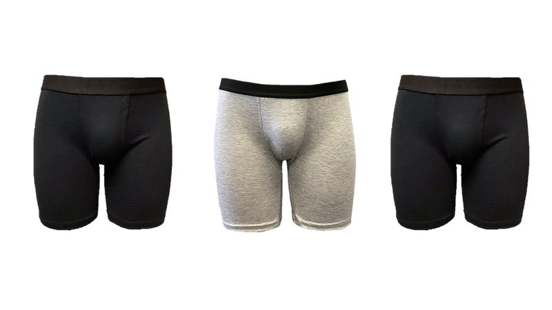 Undeez 3 Pack Grey &amp; Black Longer Length Boxer