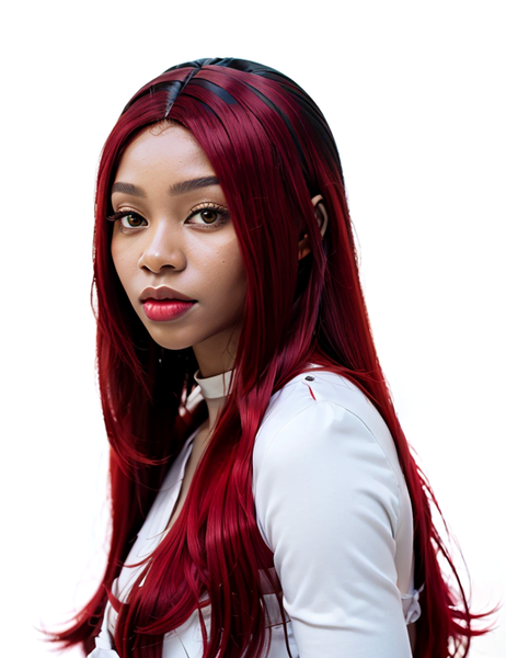 Red 30inch Human Hair Wig. High Quality 15A Graded Human Hair for Women.