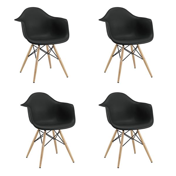 Set of 4 Creative Design Eames Dining Chairs with Armrests