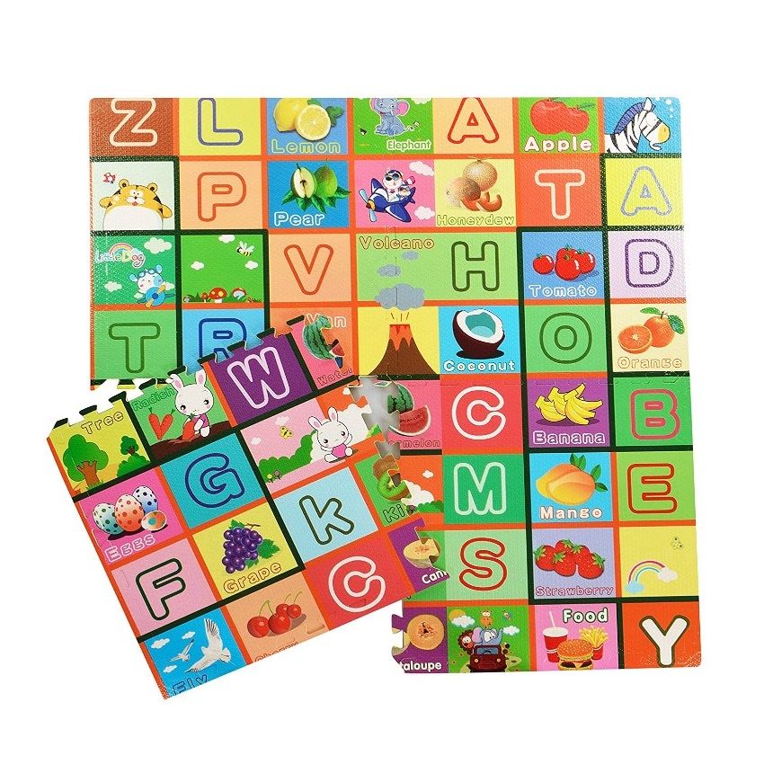 Set Of 4 Baby Alphabet Design Soft Crawling Puzzle Play Mats Shop