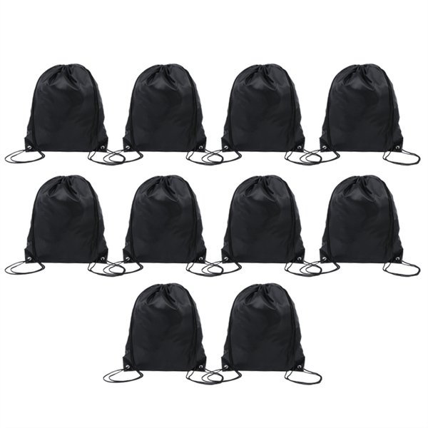 Polyester Drawstring Bag Sports Marathon Drawstring Bag Black