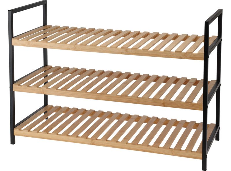 Storage Solutions Bamboo Shoe Rack 9 Pairs 70x30x48.5cm