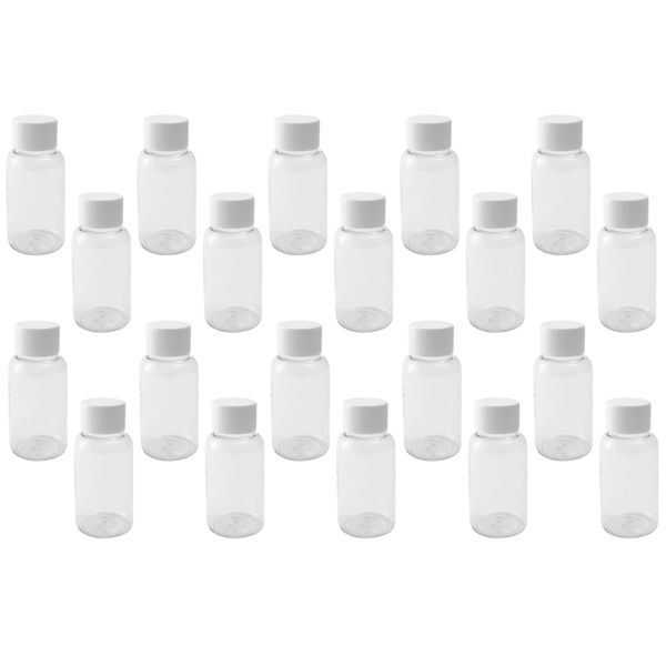 20x 50ml Clear Bottles with Screw Caps