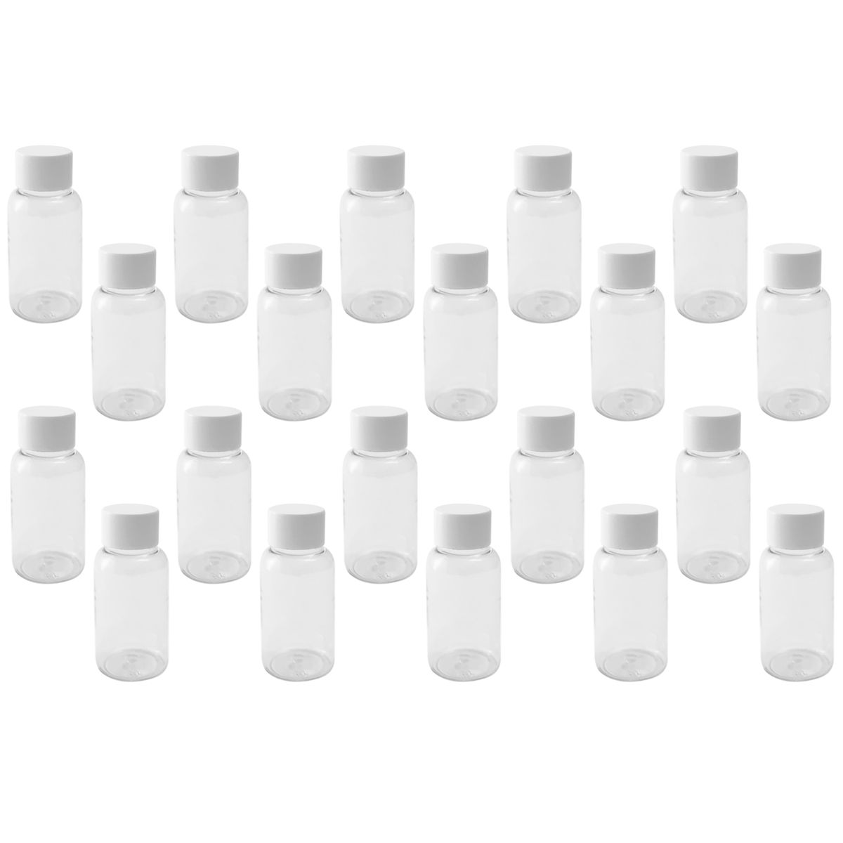 20x 50ml Clear Bottles with Screw Caps