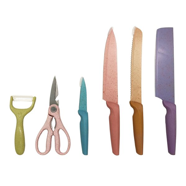 bani - 6 Pieces Non-Stick Blade Knife Set - Pastel