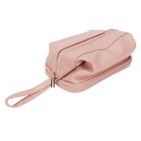 Pink Pu Leather Travel Toiletry Bag image