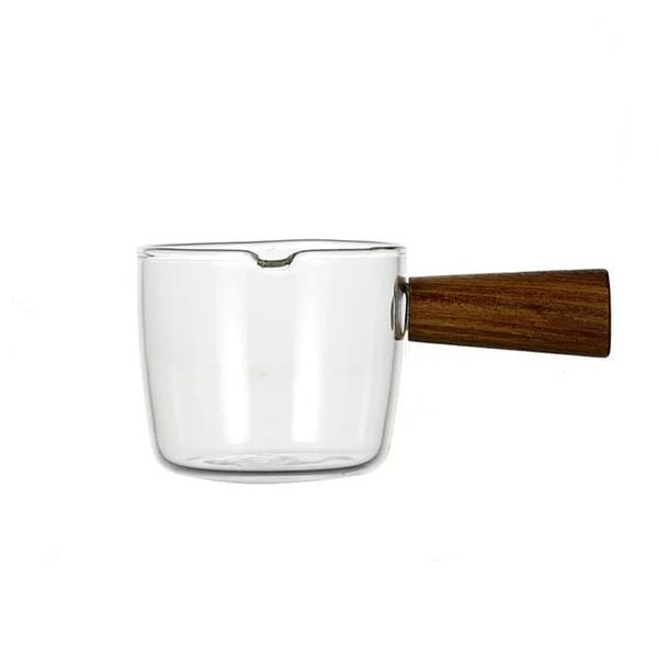 Clear Glass with Wood Handle Measuring Cup