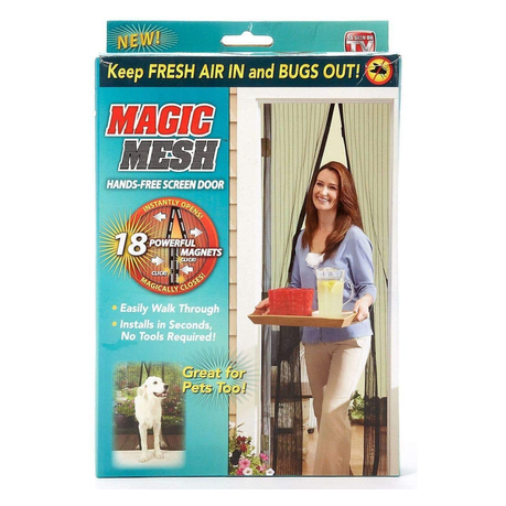 Magic Mesh Hands Free Magnetic Screen Door, Curtain Keeps Bugs Out, Hands  Free, Pet & Kid Friendly 