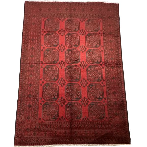 RUGS OF PERSIA Red Wool Handmade Red Afghan 295x195cm Rug