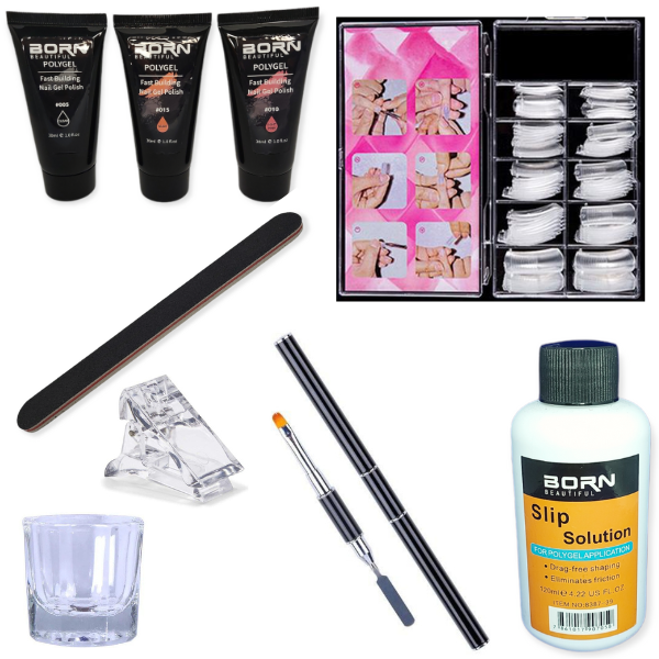 UV/LED Poly Gel Nail Starter Kit - 9 Piece