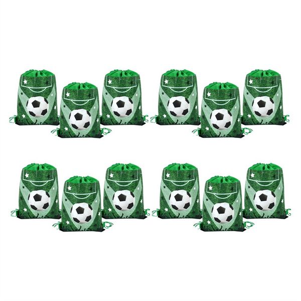 12Pcs Football Party Favors Drawstring Bags Soccer Ball Gift Goodie Bag Kid
