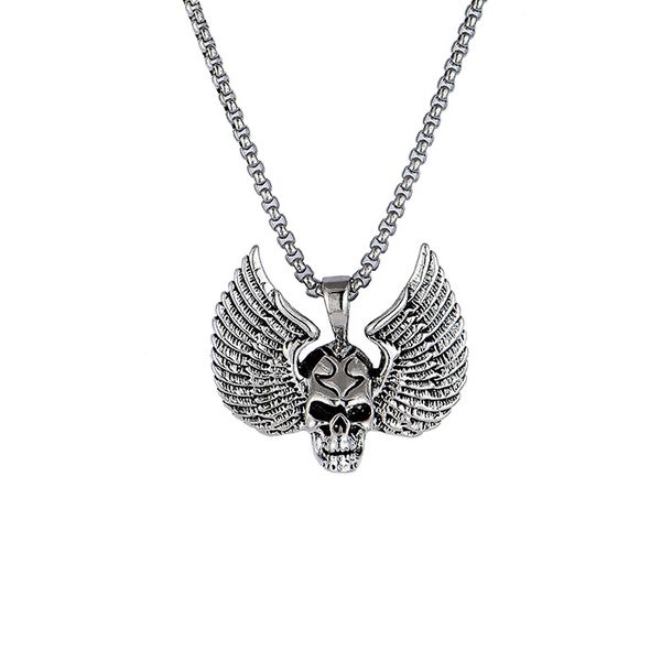 Punk Style Skull Wings Pendant Necklace