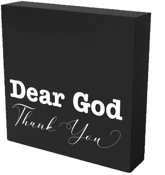 Farmhouse Black Wooden Box Sign, Christian Bible Verse Pub Religious Gift