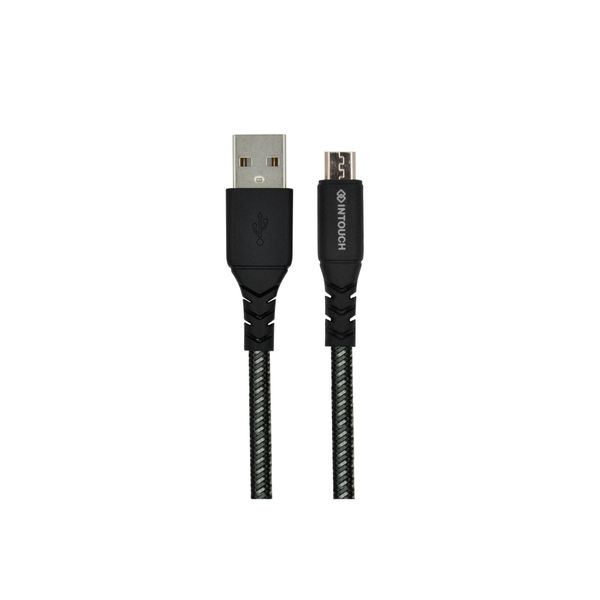 INTOUCH Tough Braided Charge &amp; Sync Cable – USB to Micro USB - 1.2m Black