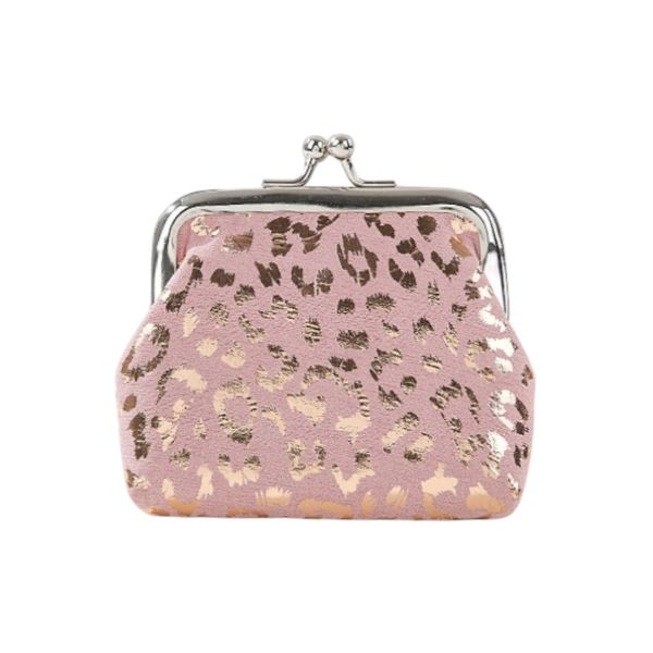 Mini Leopard Print Versatile Coin Purse - Pink/Gold/Silver