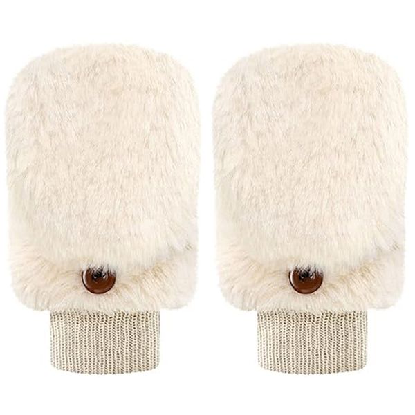 Women Wrist Length Fingerless Convertible Mittens Gloves Thermal Warm Glove
